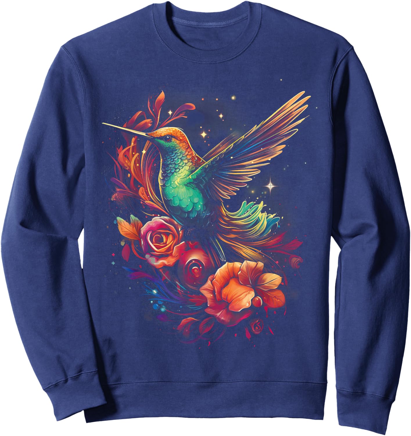 Hummingbird Flower Bird lover Animal Sweatshirt - Sweatshirt | Navy