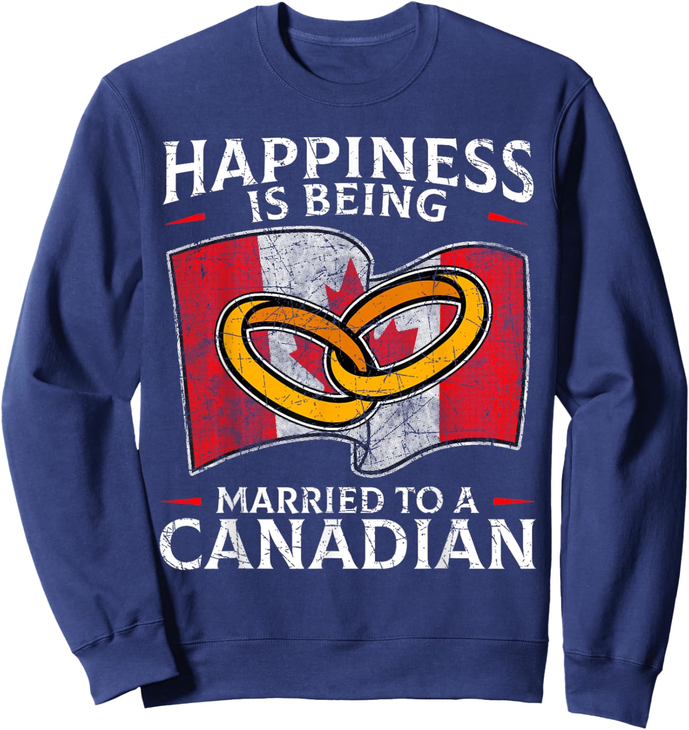 Canada Marriage Canadian Married Flag Wedded Culture Flag Sweatshirt - Sweatshirt | Navy