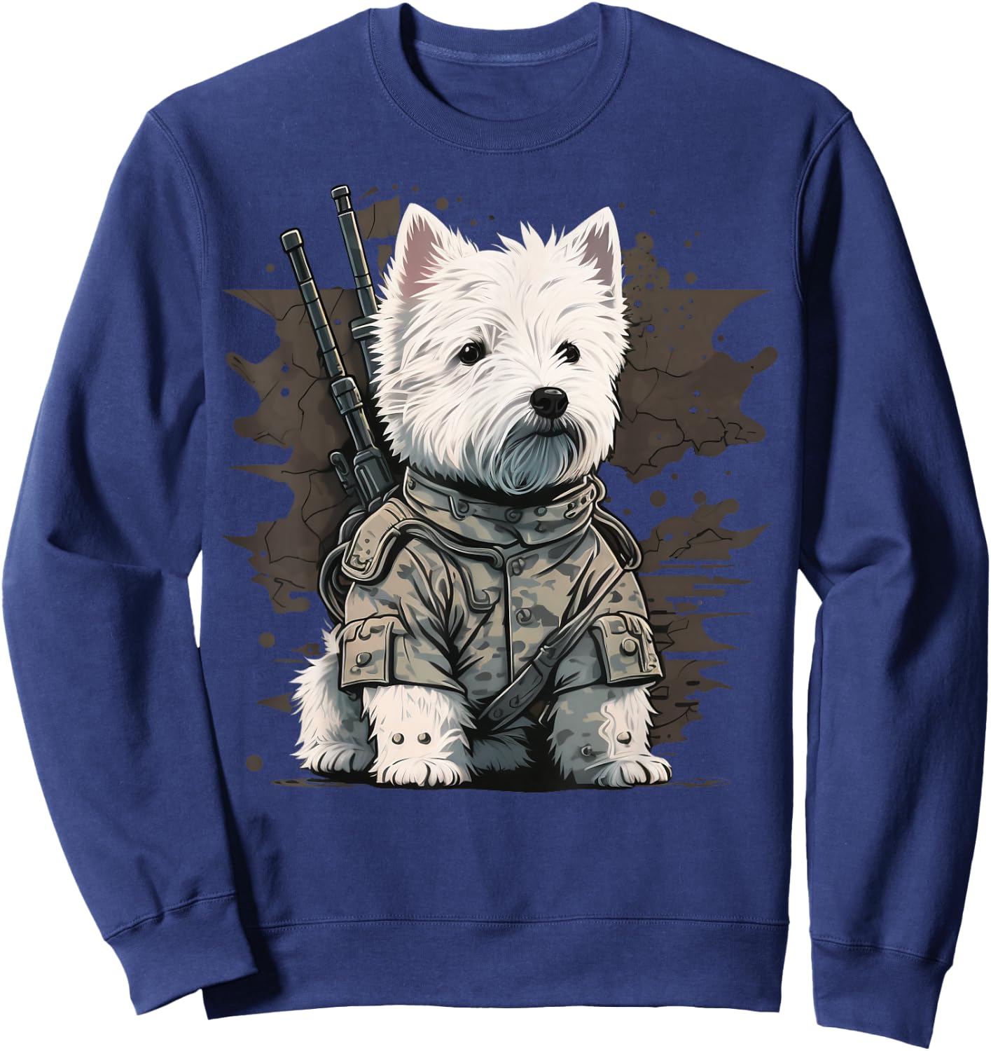 Soldier West Highland White Terrier Army Military Westie Sweatshirt - Sweatshirt | Navy