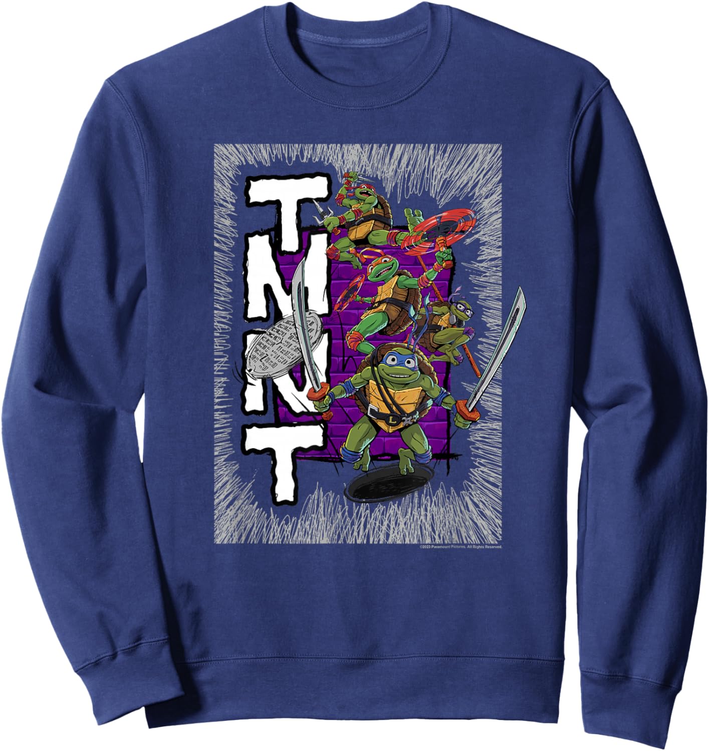 Teenage Mutant Ninja Turtles: Mutant Mayhem Retro Poster Sweatshirt - Sweatshirt | Navy