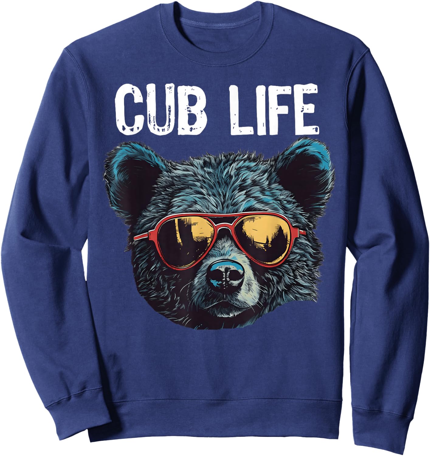 Funny Bear Cub Boys Toddler Brown Black Mom Son Daughter Sweatshirt - Sweatshirt | Navy