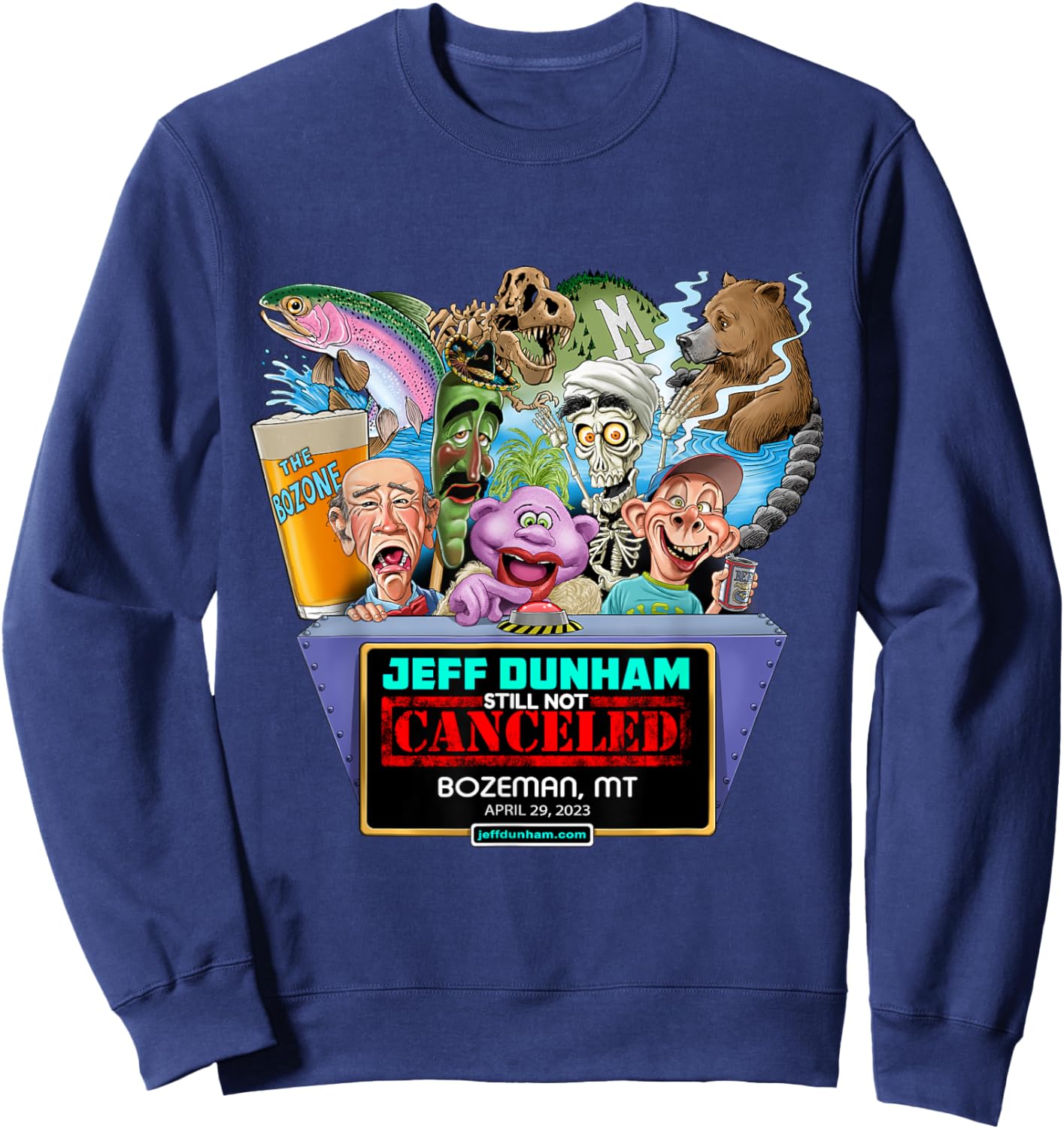 Jeff Dunham Bozeman, MT (2023) Sweatshirt - Sweatshirt | Navy