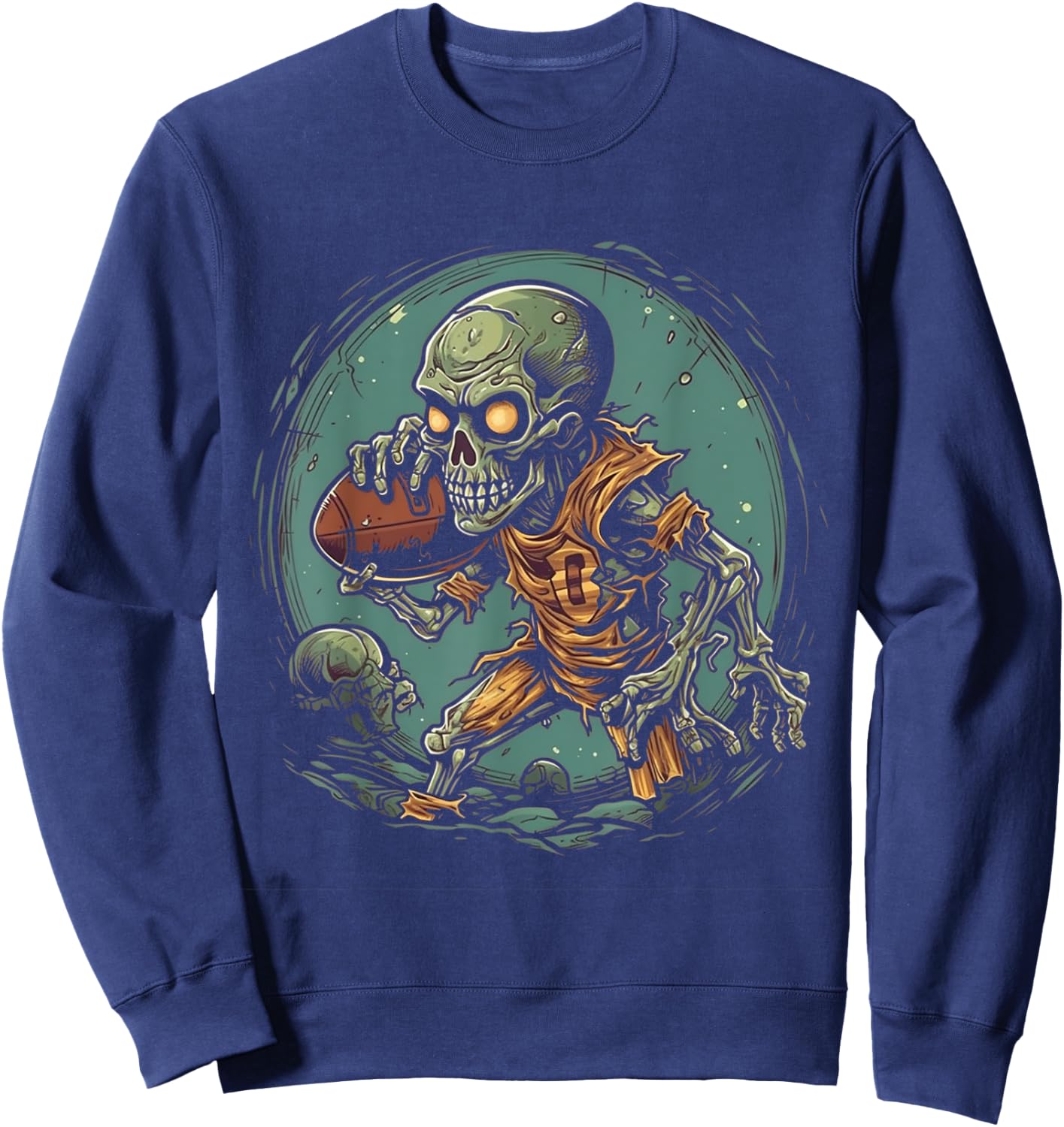 Zombie Football Player Halloween Costume Sport Men Boys Sweatshirt - Sweatshirt | Navy