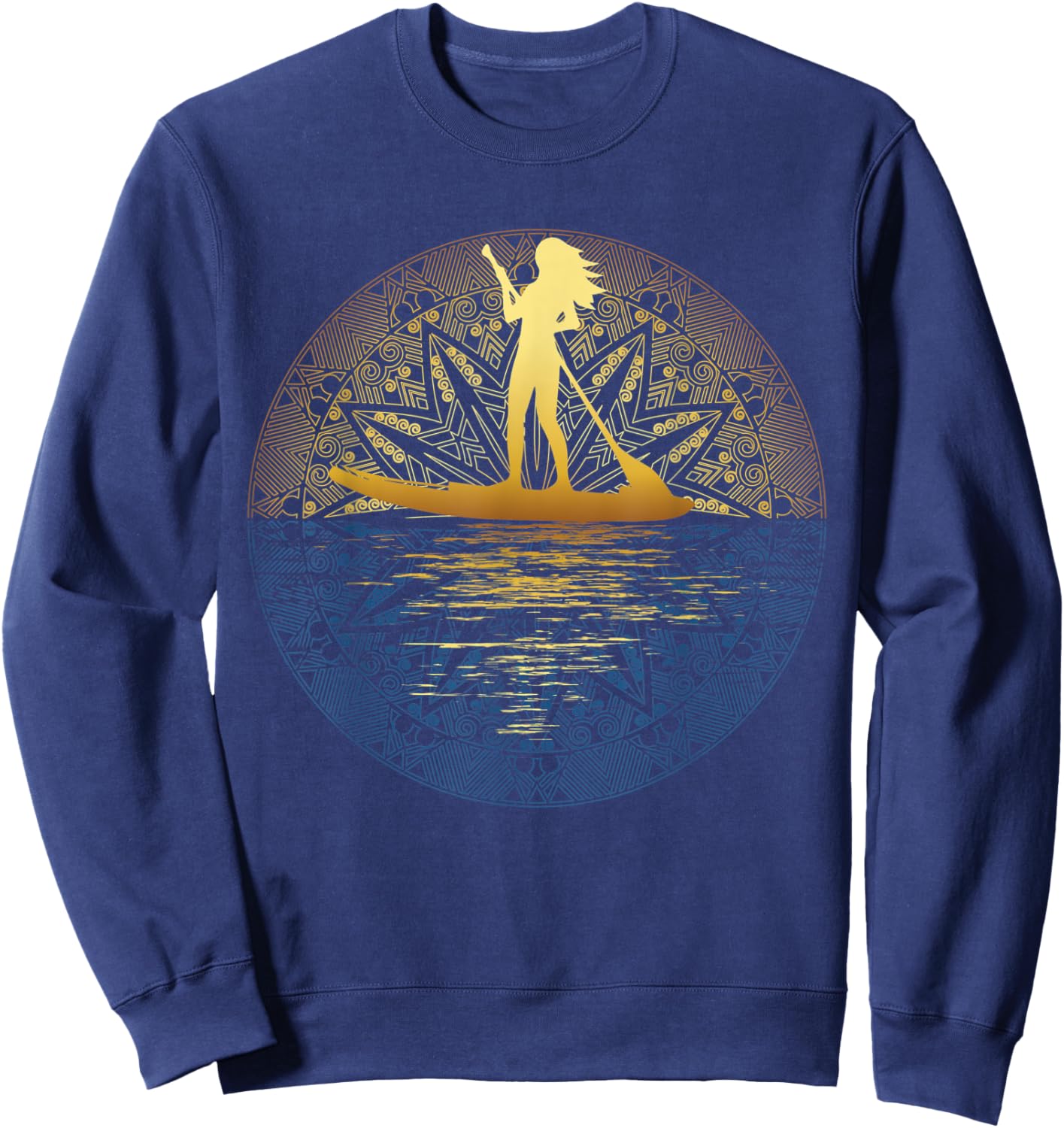 Paddleboard SUP Girl Mandala Reflected Stand Up Paddle Board Sweatshirt - Sweatshirt | Navy