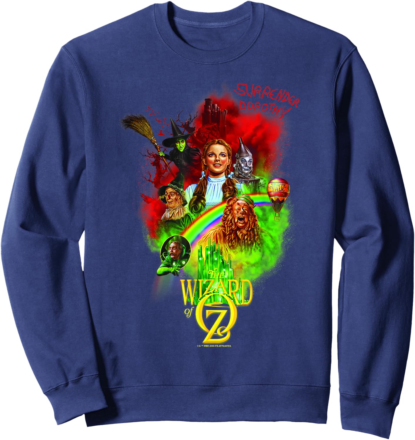 WB100 The Wizard of Oz Surrender Dorothy Rainbow Poster Sweatshirt - Sweatshirt | Navy