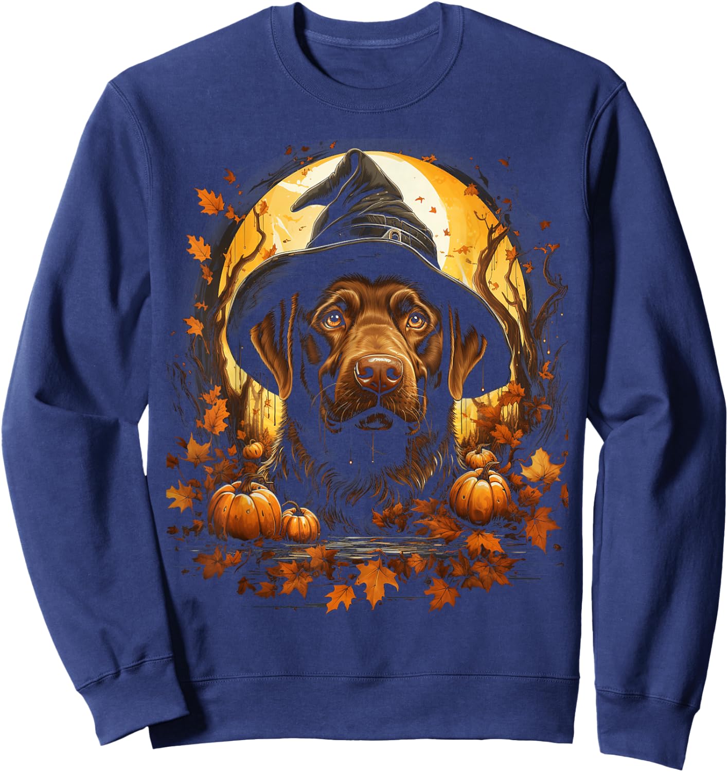 Halloween Chocolate Lab Puppy Dog Lover Costume Party Sweatshirt - Sweatshirt | Navy