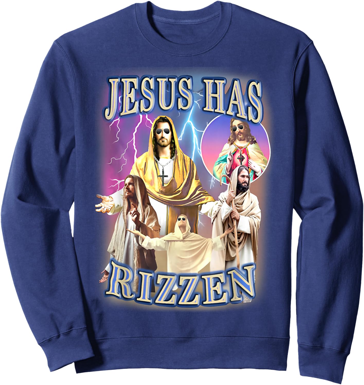 Jesus Has Rizzen Sweatshirt - Sweatshirt | Navy
