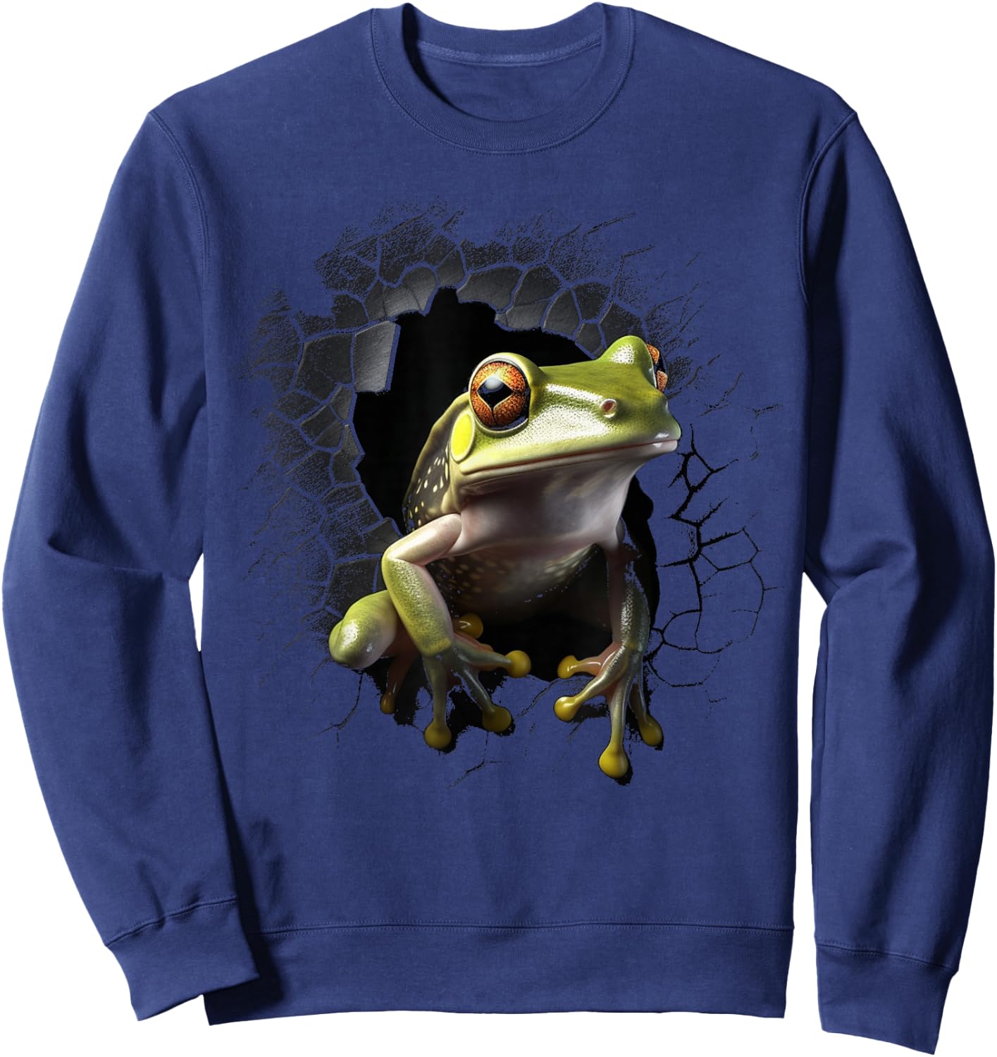 Frog Wall Animal Lovers Frog Sweatshirt - Sweatshirt | Navy