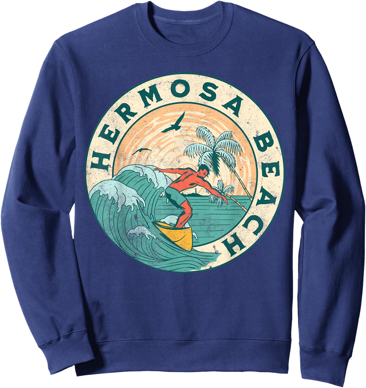 Hermosa Beach Men Women Girls Kids Sweatshirt - Sweatshirt | Navy