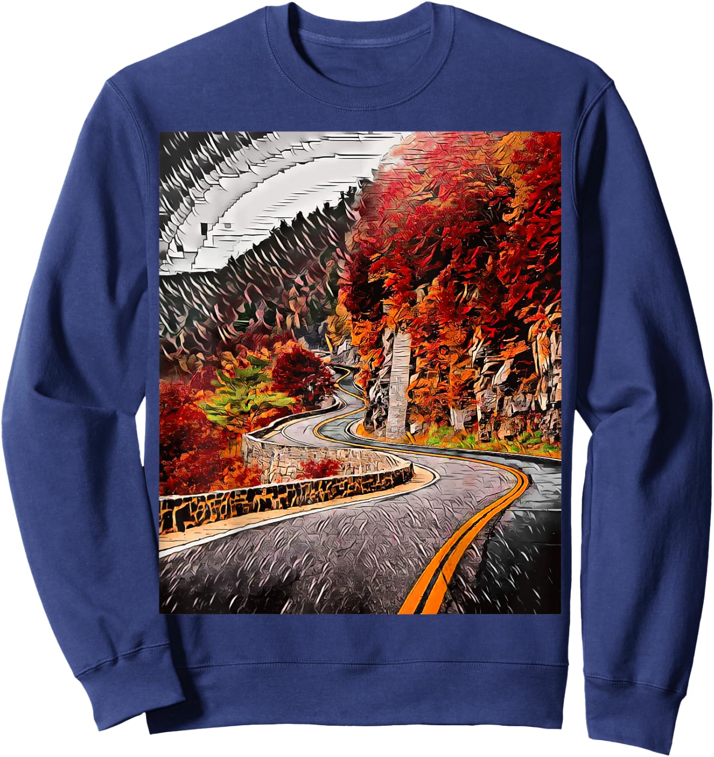 Hawk's Nest Highway, New York, USA Sweatshirt - Sweatshirt | Navy