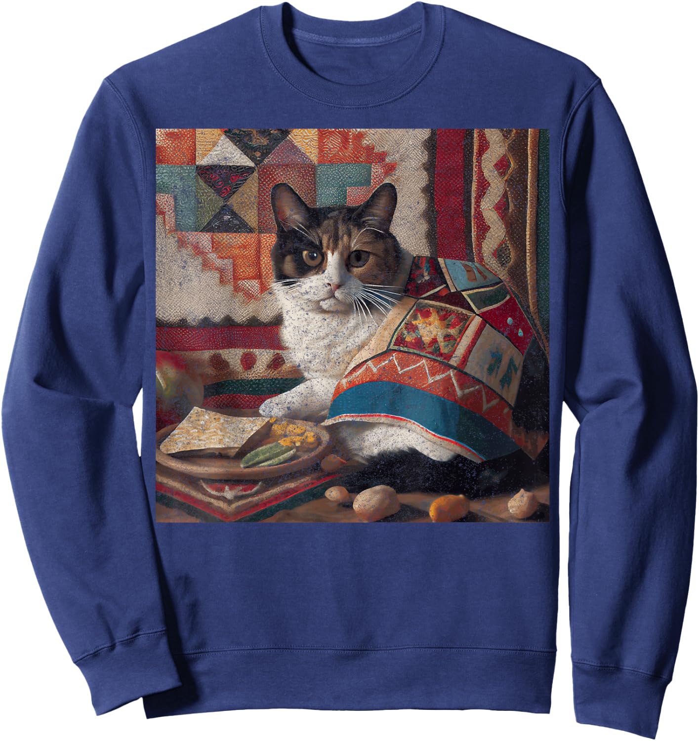 Cat Quilting Taco Men Women Girls Kids Sweatshirt - Sweatshirt | Navy
