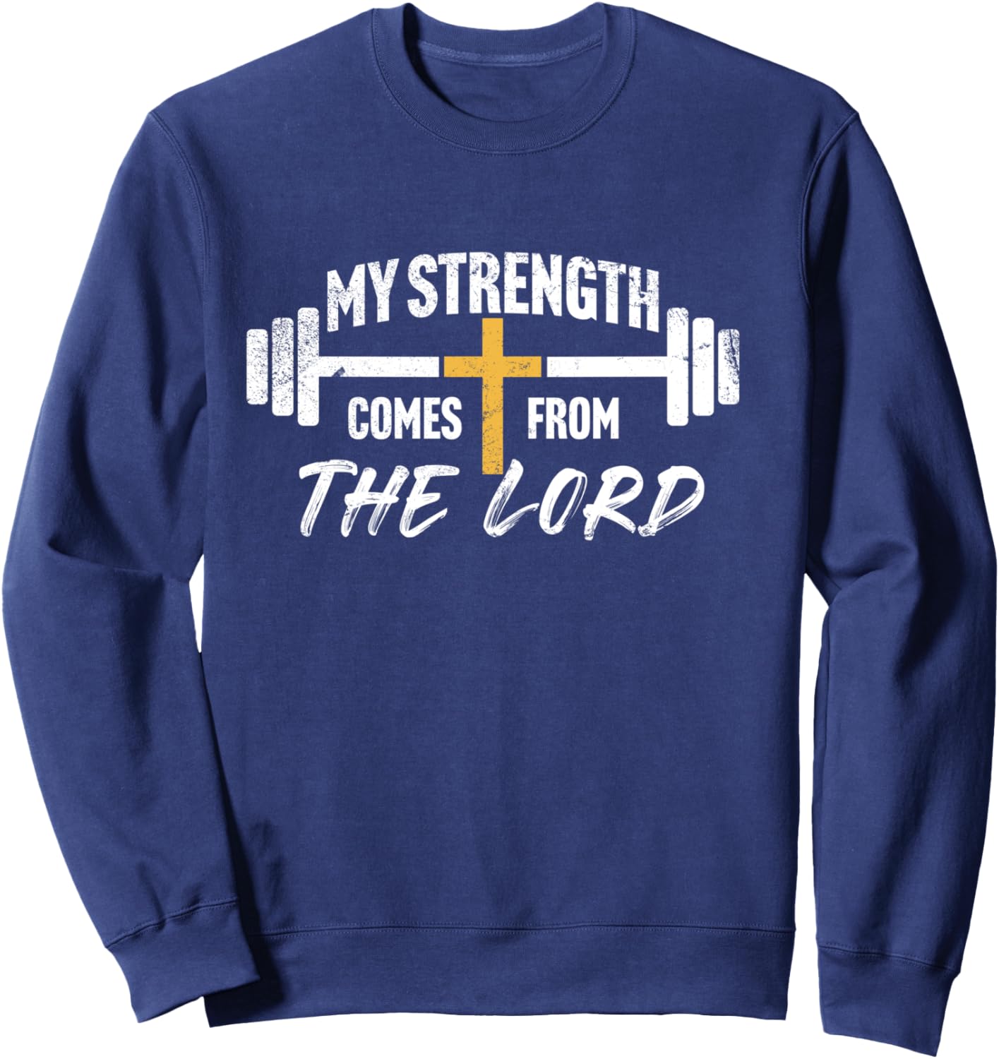 My Strength Christian Men Bible Verse Gym Workout Sweatshirt - Sweatshirt | Navy