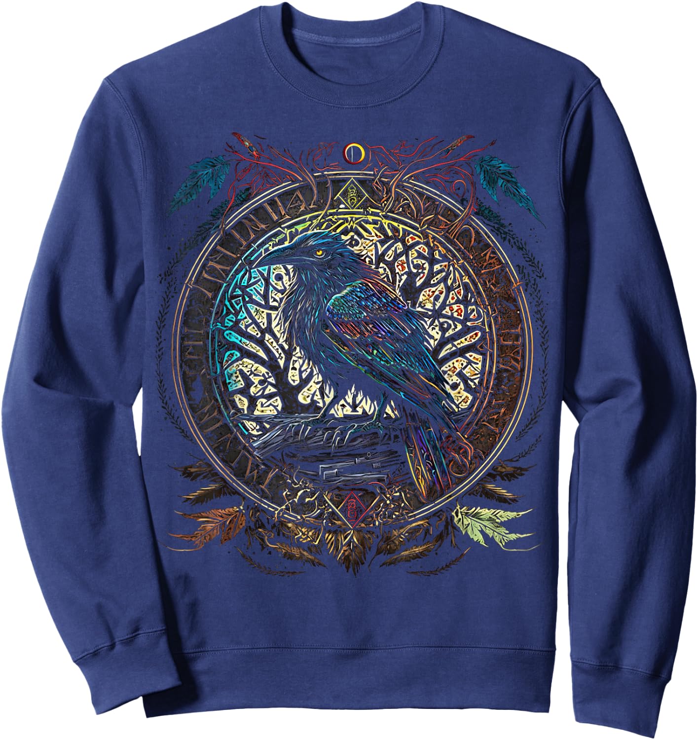 Odin's Raven Northman Valhalla Norse Mythology Sweatshirt - Sweatshirt | Navy