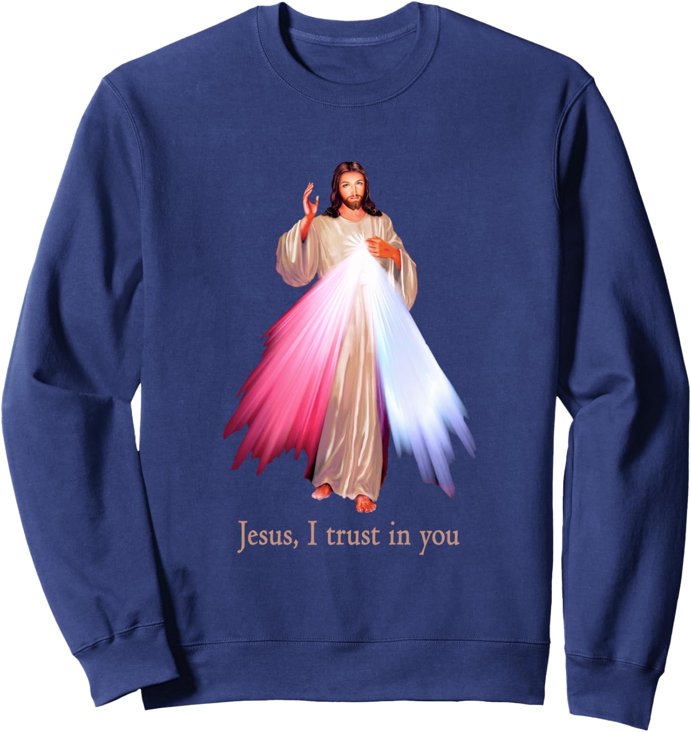 Divine Mercy Jesus I trust in You Sweatshirt - Sweatshirt | Navy