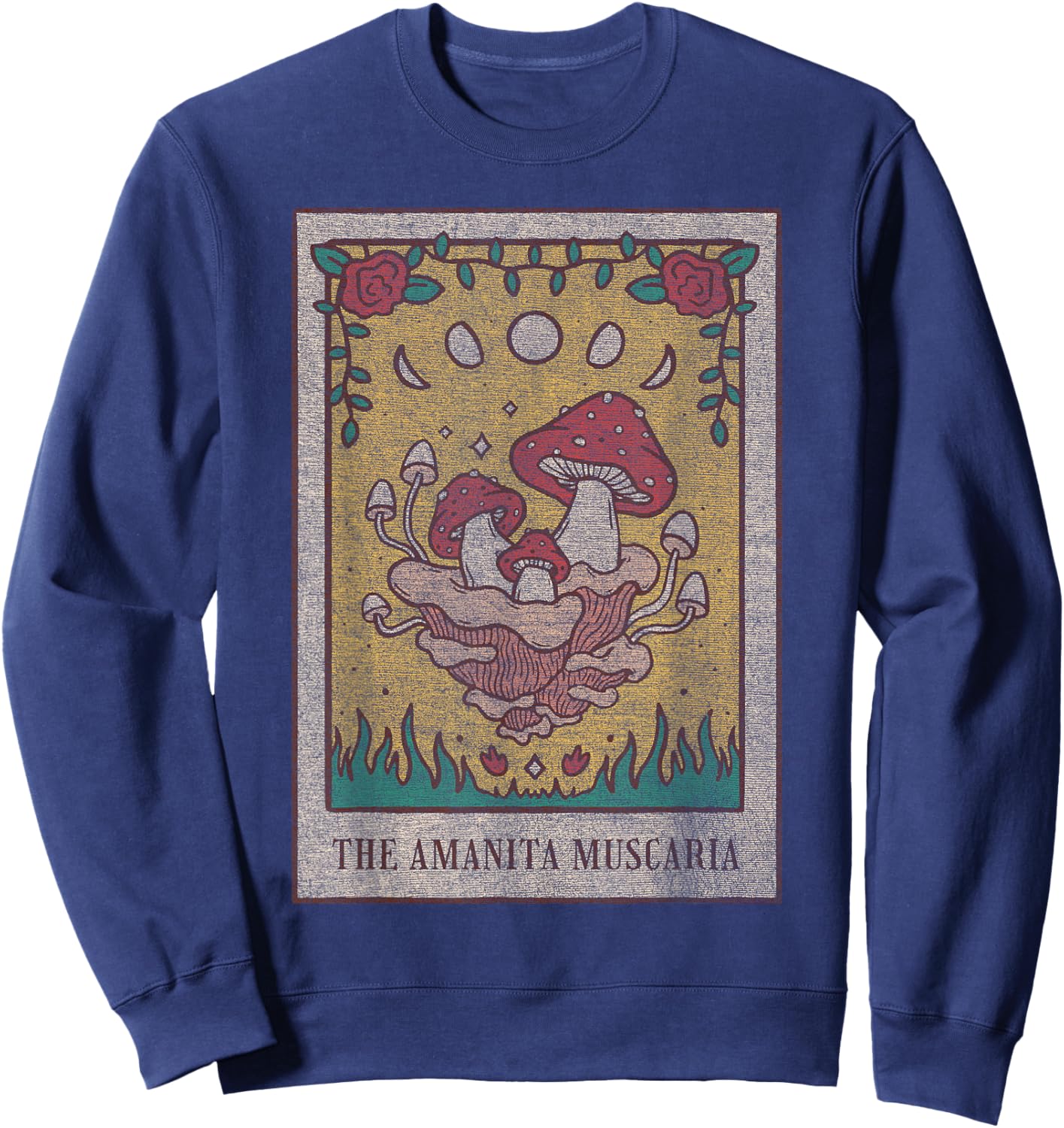 Fairy Grunge Fairycore Aesthetic Mushroom Tarot Alt Clothes Small Sweatshirt - Sweatshirt | Navy