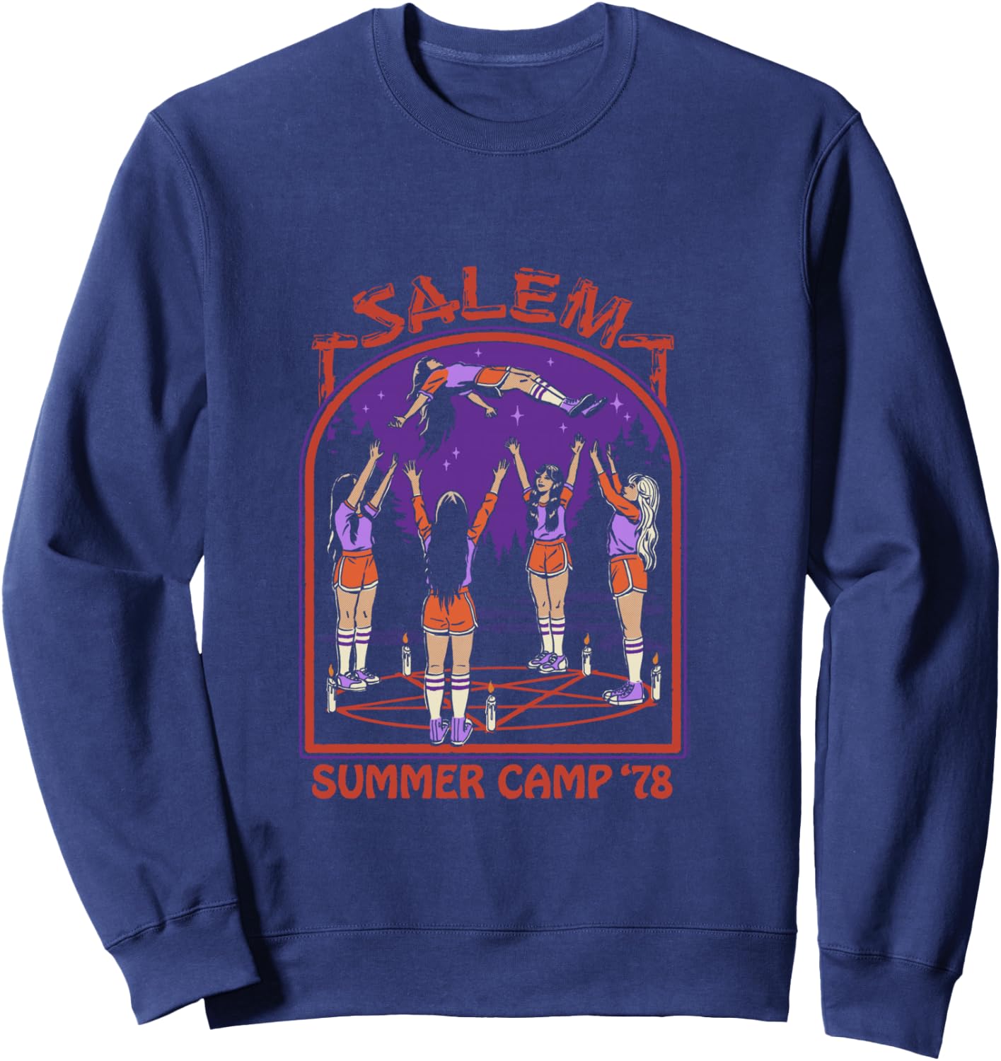 Steven Rhodes Salem Witch Summer Camp '78 Retro Dark Humor Sweatshirt - Sweatshirt | Navy
