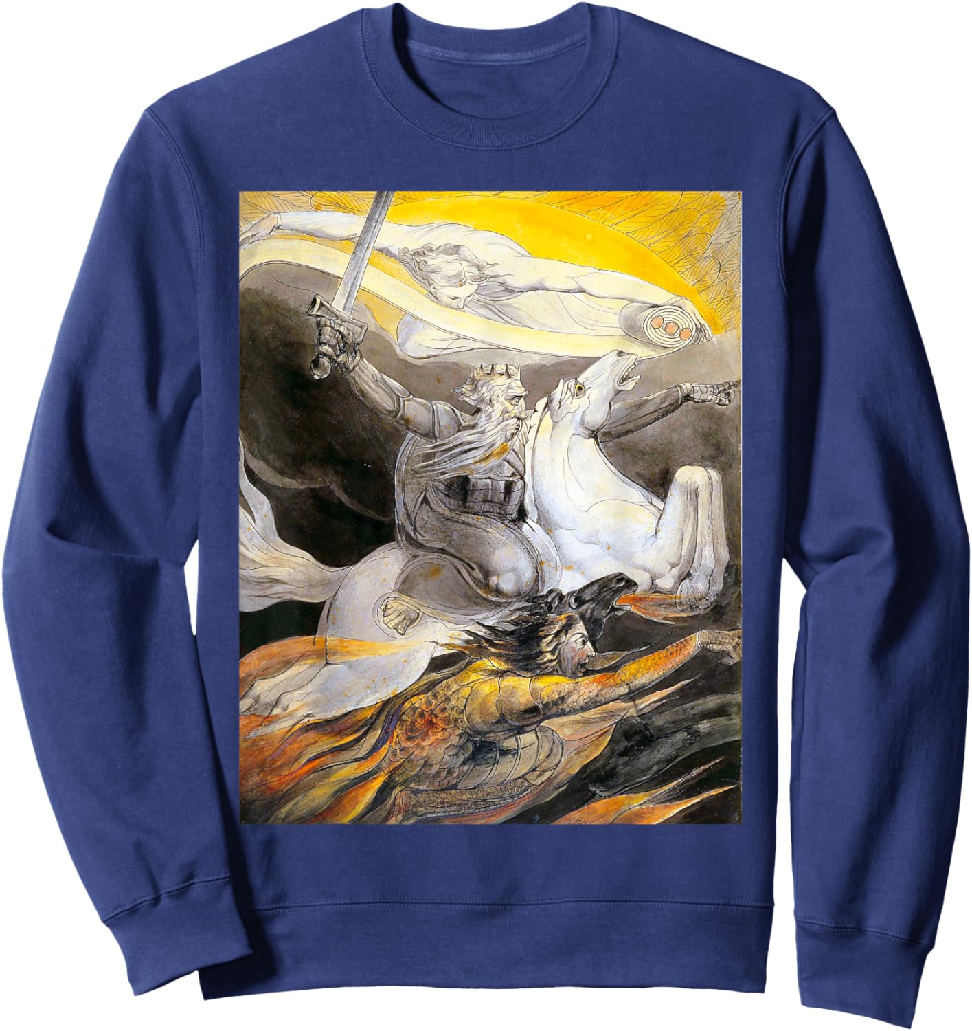 Death on a Pale Horse William Blake Romanticism Art Sweatshirt - Sweatshirt | Navy