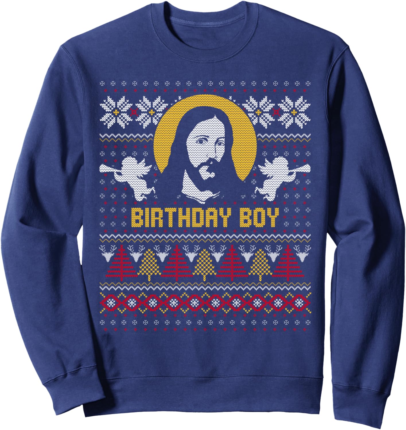 Jesus Birthday Boy Ugly Christmas Design Sweatshirt - Sweatshirt | Navy