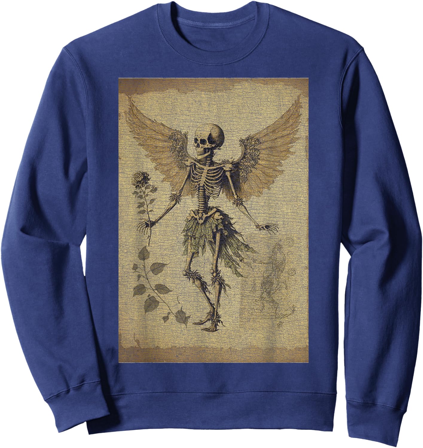 Fairy Grunge Fairycore Aesthetic Skeleton Butterfly Gothic Sweatshirt - Sweatshirt | Navy