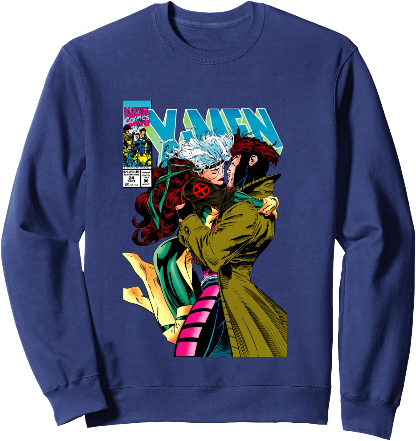 Marvel X-Men Gambit & Rogue Beautiful Couple Cover Sweatshirt - Sweatshirt | Navy