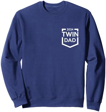 Twin Dad Est 2024 Twin Dad To Be Gifts New Daddy III Sweatshirt - Sweatshirt | Navy