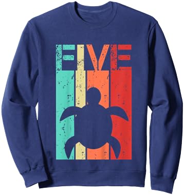 Turtle 5 Birthday Boy Girl Turtle 5 Year Old Sweatshirt - Sweatshirt | Navy