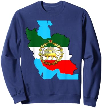 Iran flag with a golden lion Sweatshirt - Sweatshirt | Navy