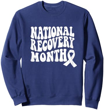 Warrior National Recovery month Addiction Recovery Awareness Sweatshirt - Sweatshirt | Navy
