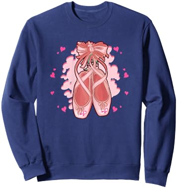 Ballerina Shoes Ballet Dancers Breast Cancer Awareness Sweatshirt - Sweatshirt | Navy