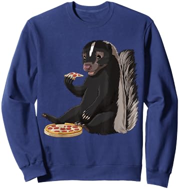 Funny Pizza Lover Skunk Sweatshirt - Sweatshirt | Navy