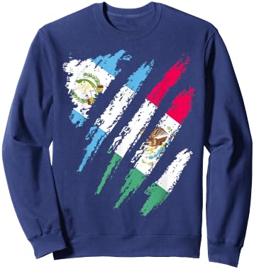 Guatemala Flag Mexico Grown Patriot Country Stripes Sweatshirt - Sweatshirt | Navy