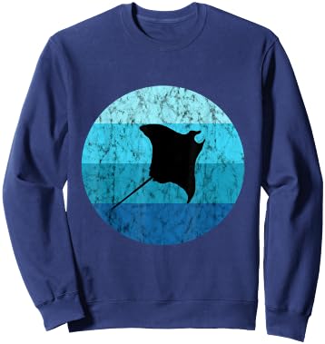 Manta Stingray Retro Vintage Ocean Sea Creatures Sweatshirt - Sweatshirt | Navy