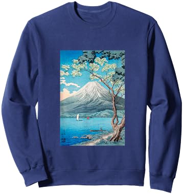 Ukiyo-e , Mt. Fuji, Nihonga, Print, Masterpiece, Art, Painting, Men's, Women's, Interesting Clothes, Fine Arts, Gift, Funny Sweatshirt - Sweatshirt | Navy