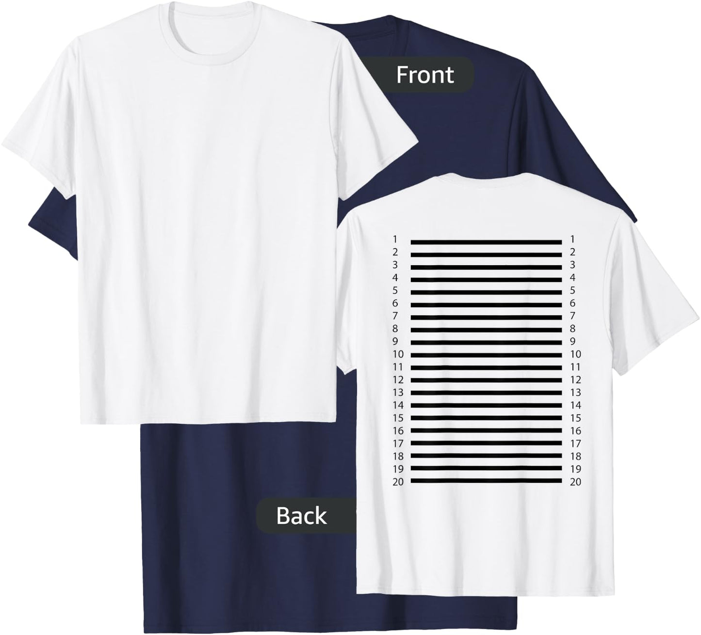 Track Your Long Hair - Length Check on The Back of The Small T-Shirt - T-Shirt | Navy