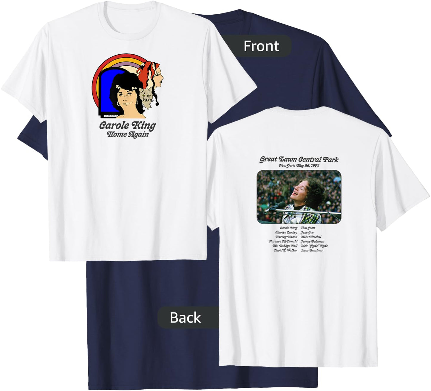 Carole King Home Again Tour 1973 T-Shirt - T-Shirt | Navy