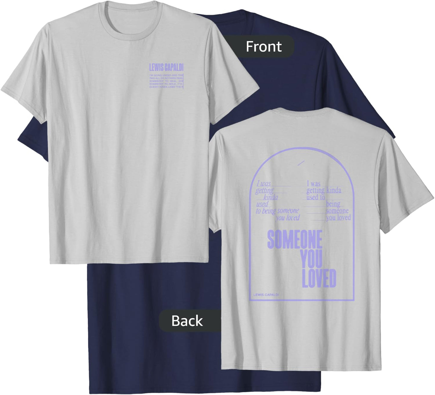 Lewis Capaldi – Slogan Arch On Color T-Shirt - T-Shirt | Navy