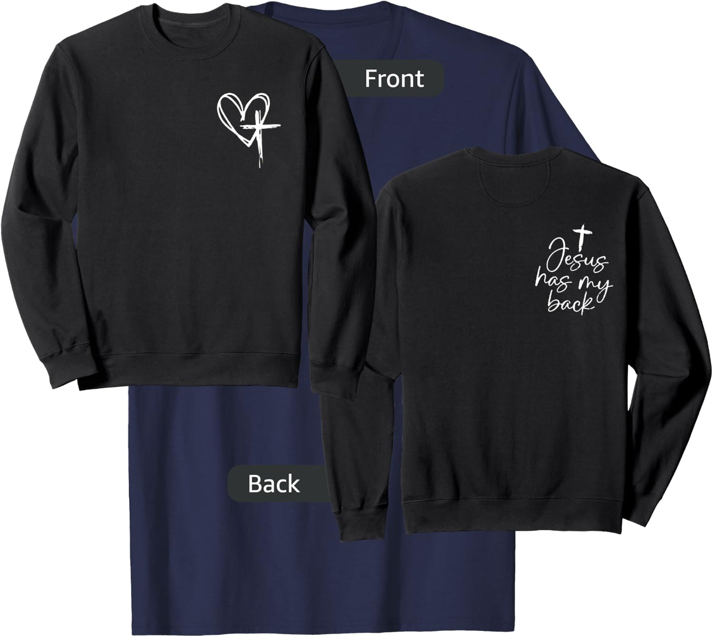 Jesus Has My Back T-Shirt - T-Shirt | Navy