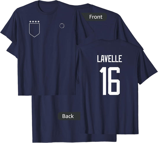 Rose Lavelle: Name & Number on Back - USWNT Soccer T-Shirt - T-Shirt | Navy