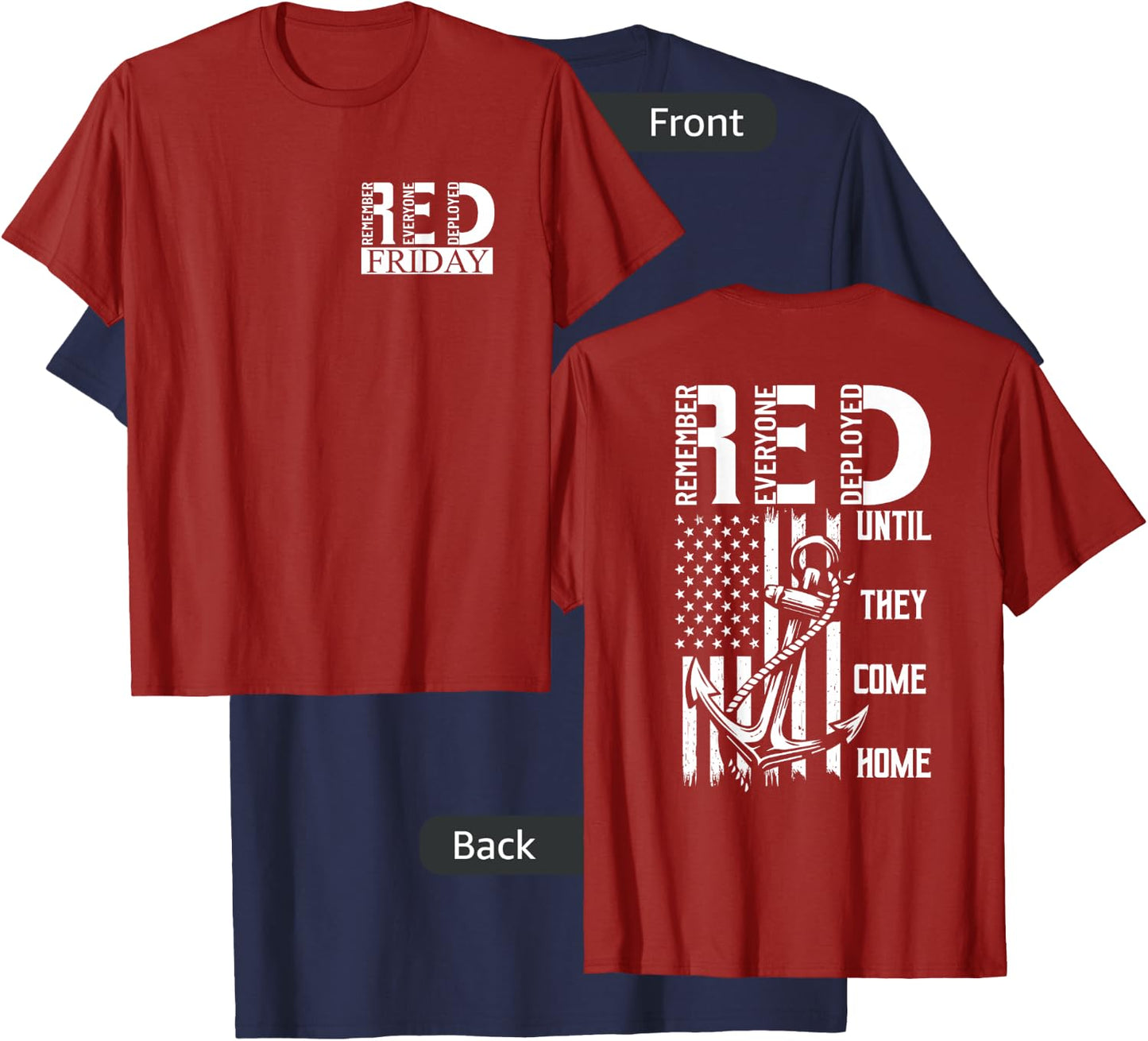 On Fridays We Wear Red Soldiers Veterans Day and Friday RED T-Shirt - T-Shirt | Navy