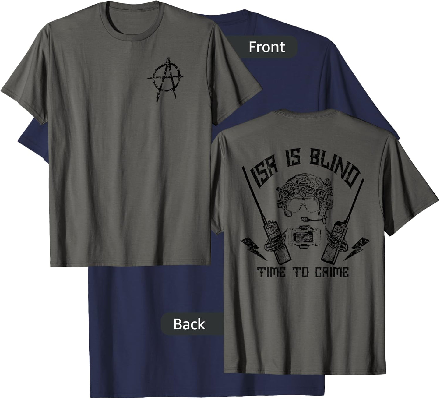 The Chosen Few JTAC , Men's -Adults Grey Cotton Blend Classic Fit Short Sleeve , Small T-Shirt - T-Shirt | Navy