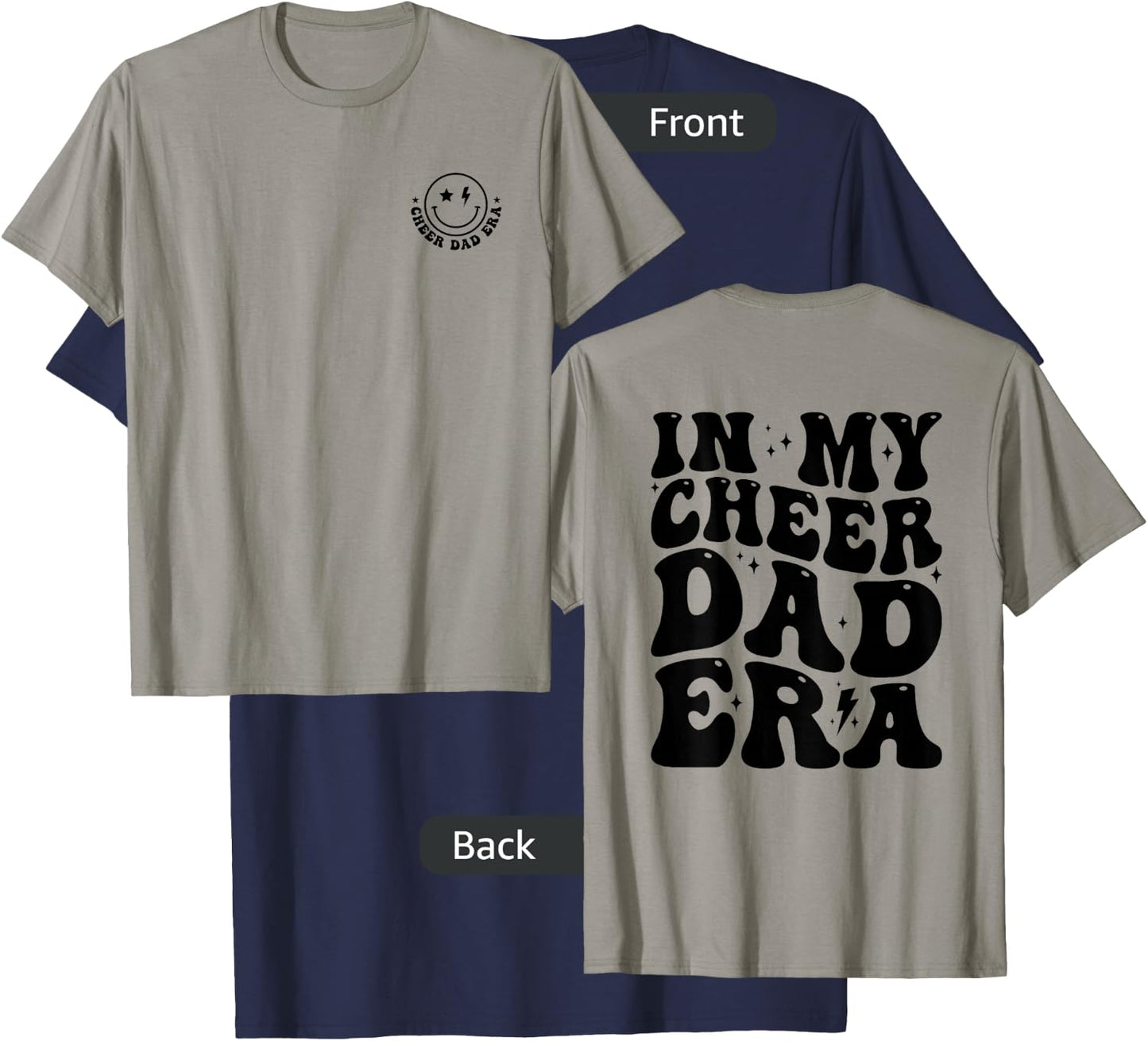 Retro In My Cheer Dad Era Cheerleader Dad (2 Sides) T-Shirt - T-Shirt | Navy