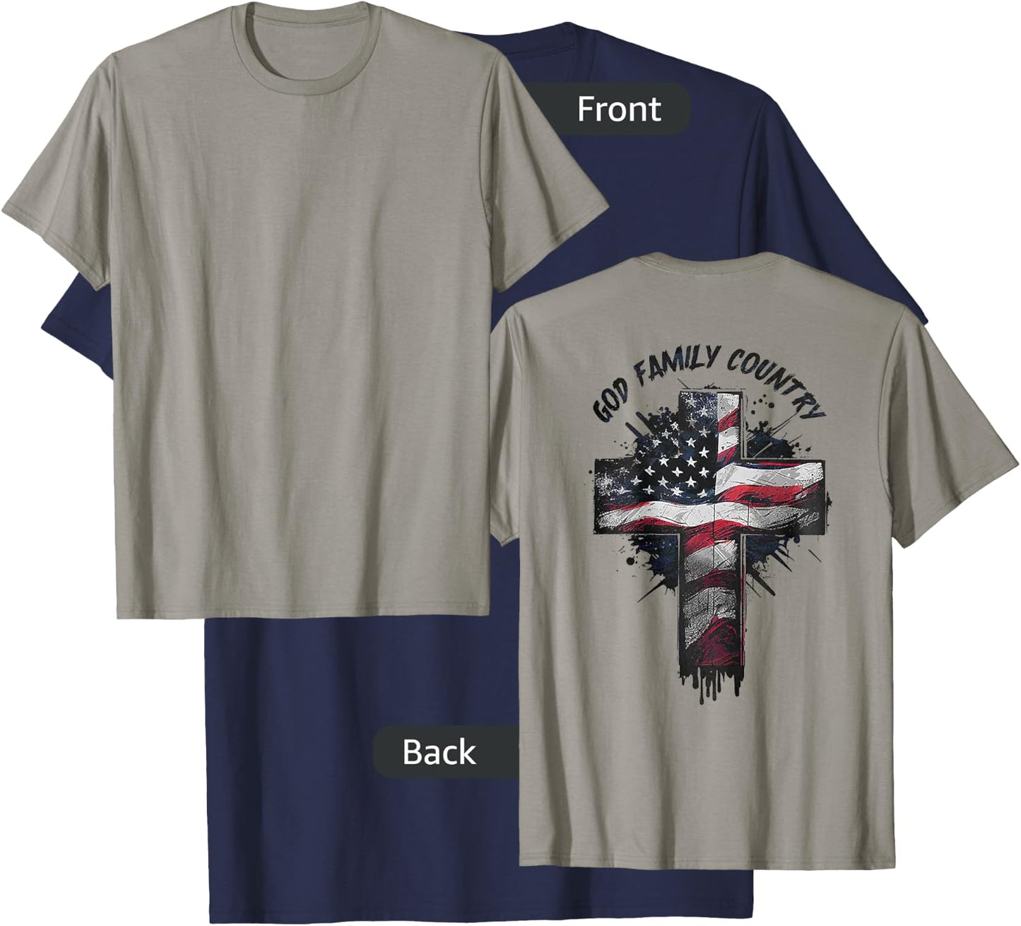 God Family Country (on back) T-Shirt - T-Shirt | Navy