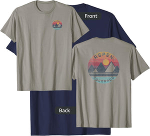 Aspen, Colorado Mountain Graphic T-Shirt - T-Shirt | Navy