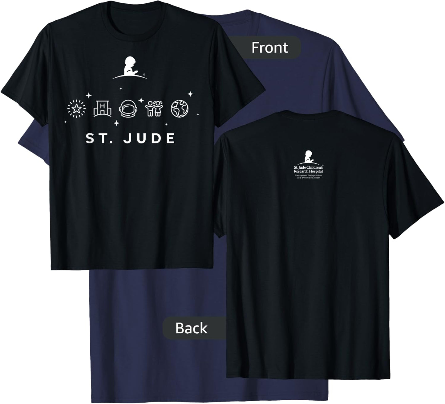 St. Jude Children's Research Hospital Space Icons T-Shirt - T-Shirt | Navy