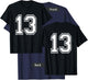 Number 13 Front + Back Varsity Sports Team 13th Birthday T-Shirt - T-Shirt | Navy