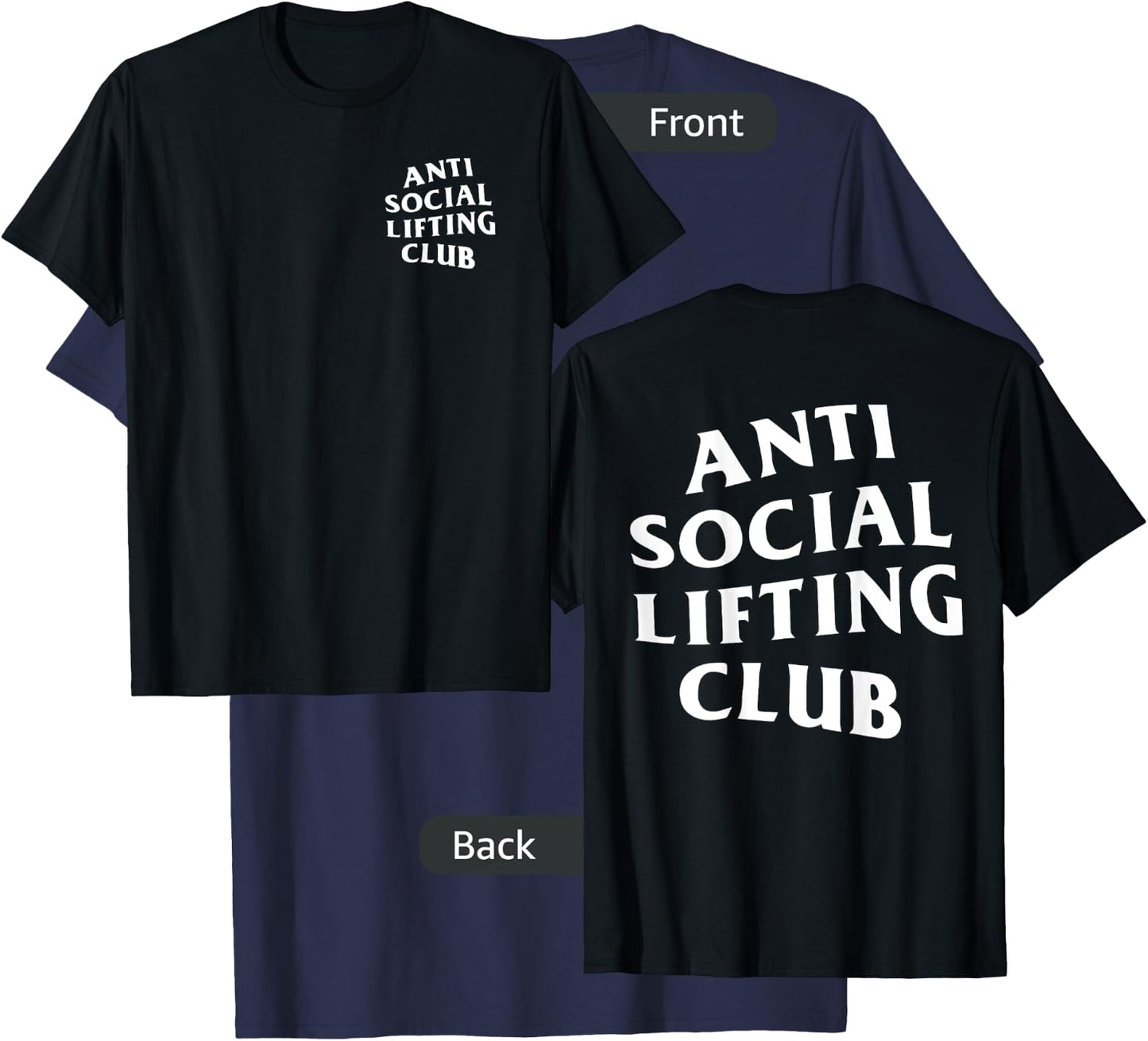 Anti Social Lifting Club White T-Shirt - T-Shirt | Navy