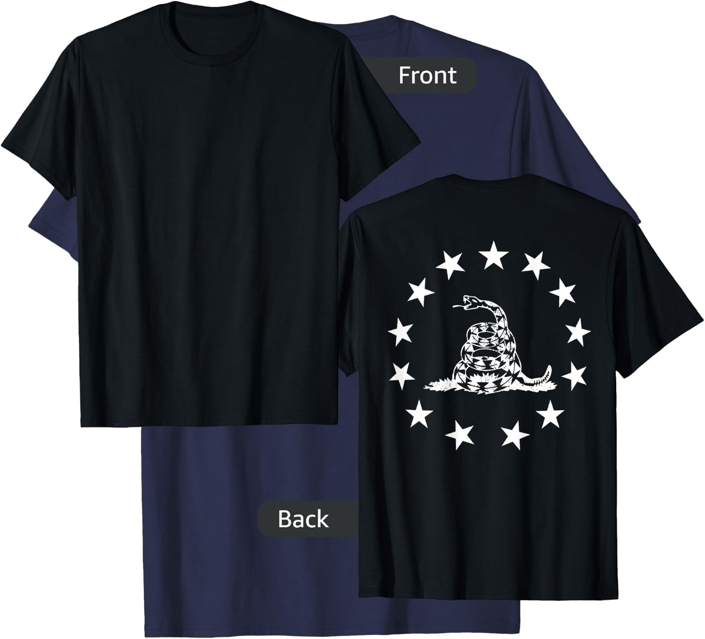 Betsy Ross Gadsden Flag (on back) T-Shirt - T-Shirt | Navy