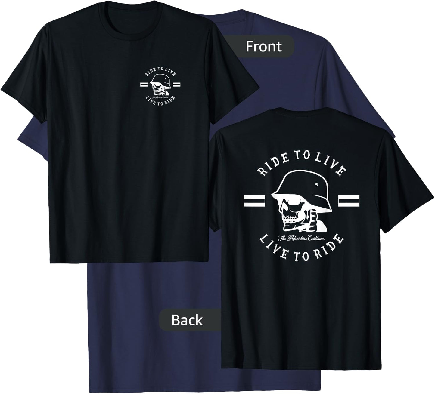 Live to Ride Motorcycle Chopper Bobber Dyna Softail T-Shirt - T-Shirt | Navy