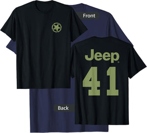 Jeep Star Jersey (Front/Back Print) T-Shirt - T-Shirt | Navy