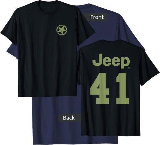Jeep Star Jersey (Front/Back Print) T-Shirt - T-Shirt | Navy